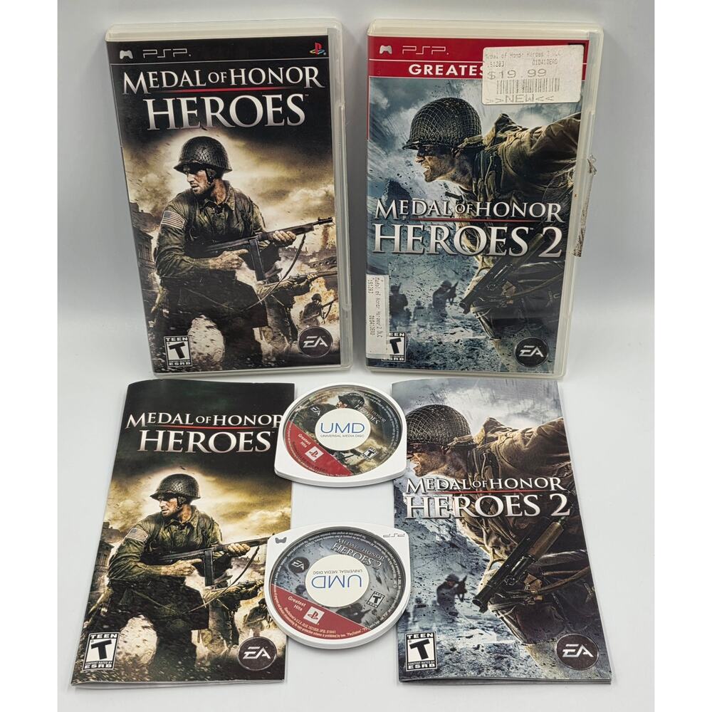 PSP Medal of Honor: Heroes (Sony PSP, 2006) & Heroes 2 Manual Clean Tested